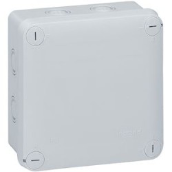 Boîte de dérivation carrée pour presse-étoupe Plexo gris 7 entrées 105x105x55mm