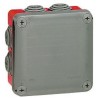 Boîte de dérivation carrée Plexo 105x105x55mm finition RAL7037 et RAL3000