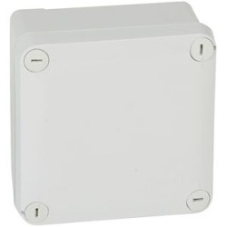 Boîte de dérivation carrée pour presse-étoupe Plexo gris face lisse 105x105x55mm
