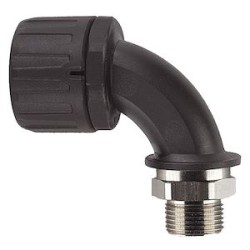 Coude à 90DEG CAPRILOK Premium - taille 21 - ISO 25 - IP66 - polyamide 6.6 noir