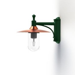 Applique Montana N°3 clair Dôme cuivre vernis- Vert Anglais 019