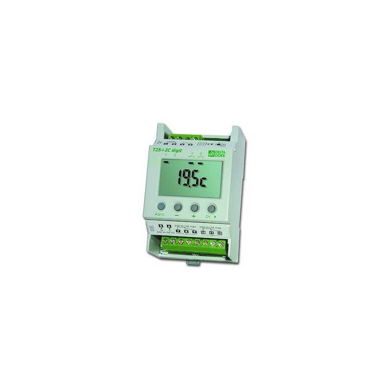 T2S + 2C Digit Thermostat électronique modulaire 2 étages + 2 seuils