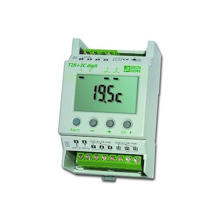 T2S + 2C Digit Thermostat électronique modulaire 2 étages + 2 seuils