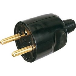 Fiche mâle 16A 2P+T portefeuille noir EAN