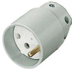 Fiche femelle 16A 2P+T gris EAN
