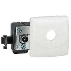 Prise télévision simple mâle Appareillage saillie composable - blanc