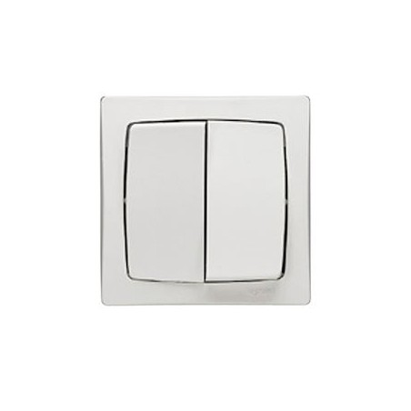 Double poussoir 6A Appareillage saillie complet - blanc