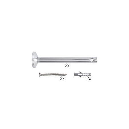 Syst.Câble L&E Renvoi d'angle/Support tubes à visser 1 paire 165mm Chrome
