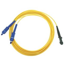 Jarretière optique duplex MTRJ/SC OS2 9/125 µm 1 m, gaine LSOH jaune D2,8 mm