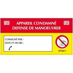 etiquette condamnation 100mm