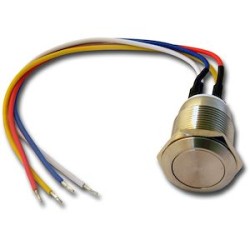 Bouton de sortie NO/NF en inox, montage sur support existant, D 19 mm