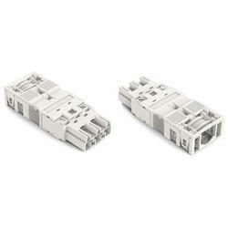 Connecteur mâle 3 pôles avec décharge de traction / Blanc