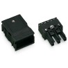Connecteur femelle 3 pôles avec décharge de traction / Noir