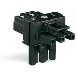 Distributeur en T Connecteurs 1 mâle / 2 femelles 3 pôles / Noir