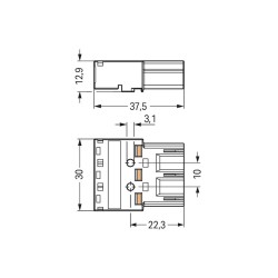 Connecteur mâle 3 pôles sans décharge de traction / Noir