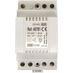 Transformateur 220 v / 12 v / 1,5 a, fixation din et vis