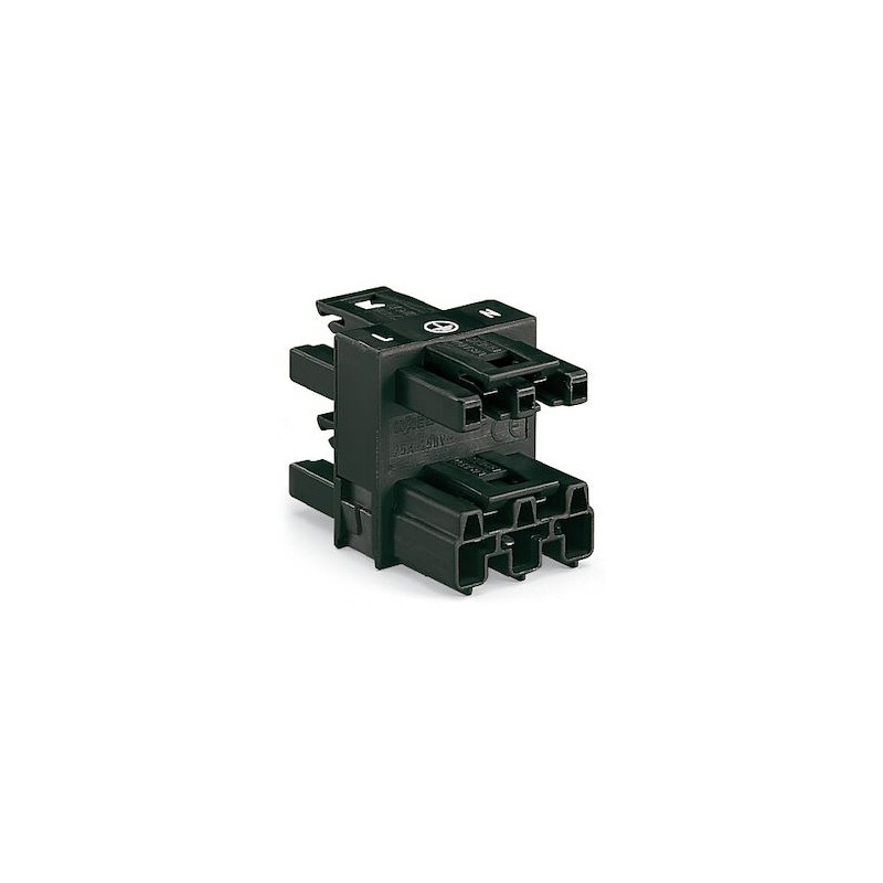 Distributeur triple Connecteurs 1 mâle / 3 femelles 3 pôles / Noir