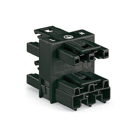 Distributeur triple Connecteurs 1 mâle / 3 femelles 3 pôles / Noir
