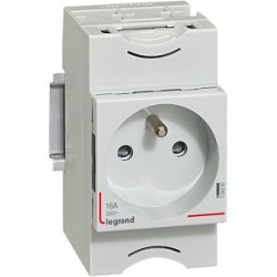 Prise de courant modulaire 10A à 16A 250V~ - 2P+T à éclips - 2,5 modules