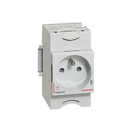 Prise de courant modulaire 10A à 16A 250V~ - 2P+T à éclips - 2,5 modules