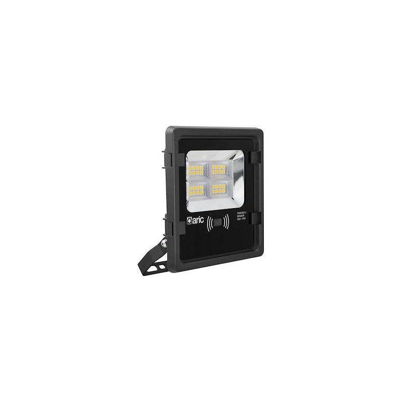 TWISTER 3 SENSOR, Proj. Ext. IP65 IK08, noir, LED 90DEG 45W 3000K 4950lm, a/sens