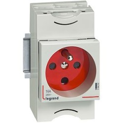 Prise modulaire 10A à 16A 250V~ - 2P+T à éclips et à détrompage - 2,5 modules