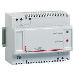 Alimentation TBTS 230V~ 27V 1,2A pour voyants appel infirmière - 8 modules DIN