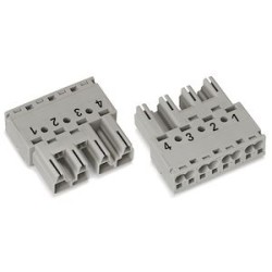 Connecteur mâle 4 pôles sans décharge de traction / Gris
