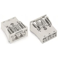 Connecteur encastrable femelle 3 pôles / Blanc