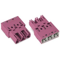 Connecteur 3 pôles, rose