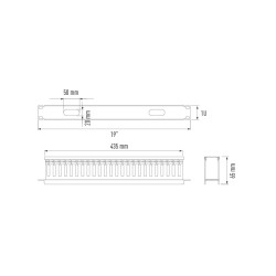 Panneau guide câbles à goulotte 19' 1U - Noir