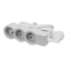 Rallonge 3x2P+T avec cordon 1,5m 3G 1mm² - blanc/gris clair