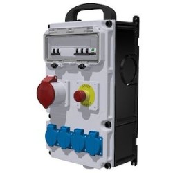 Coffret de chantier - ID 4x40A-30mA + AU + 4PC NF + 1PC 32A 3P+N+T