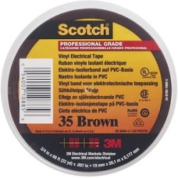 3M Scotch 35 Ruban isolant électrique hautes performances 20m x 19mm Marron
