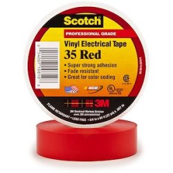 3M Scotch 35 Ruban isolant électrique hautes performances 20m x 19mm Rouge