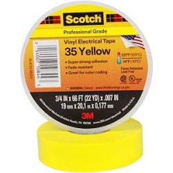 3M Scotch 35 Ruban isolant électrique hautes performances 20m x 19mm Jaune