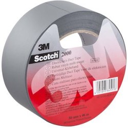 3M Scotch 2000 Ruban adhésif étanche multi-usages 46m x 50mm Gris, support PVC