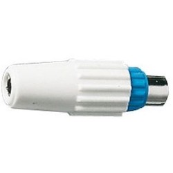 Fiche mâle TV coaxiale CEE bleu