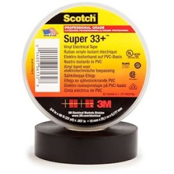 3M Scotch Super 33+ Ruban isolant électrique haute perf. Noir 6,1m x 19mm