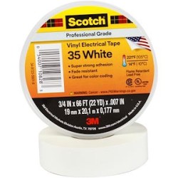 3M Scotch 35 Ruban isolant électrique hautes performances 20m x 19mm Blanc