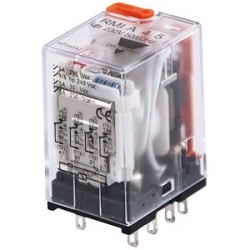 Relais miniature 4RT 5A 230VCA bouton test + indicateur mécanique + Led