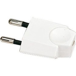 Fiche mâle 6A 2P blanc