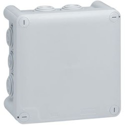 Boîte de dérivation carrée Plexo dimensions 130x130x74mm - gris RAL7035