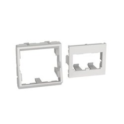 Plastron plat 45x45 - 2 ports - sans volet - Blanc Artic - Livré en 2 parties