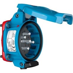 PN Socle Poly bleu Size.1 IP66/67 2P 30A 24V AC contacts inversés