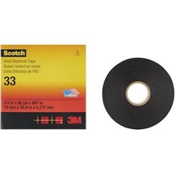 3M Scotch 33 Ruban vinyle isolant électrique noir 33m x 19mm ep. 0,18mm