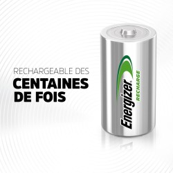 Pile rechargeable C 2500 mAh x 2 rechargeable des centaines de fois