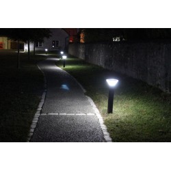 Borne solaire - B021 - Noire 80cm 500lm 3,5W 3000K - Lithium 4,5Ah/6,4V