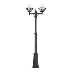 BOLOGNA MAT noir 2x46W halogène max./E27 IP54 cl II ver. claire polyc.