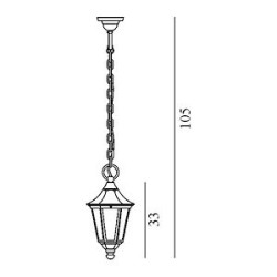 MODENA CHAINE blanc 77W halogène max./E27 IP54 classe II ver. claire polyc.